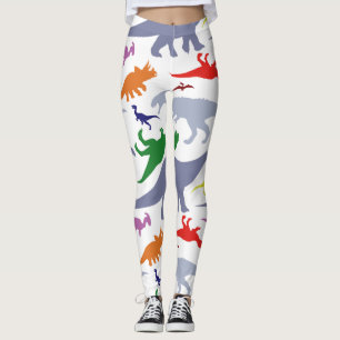Färgrikt Dinosaurmönster (tända), Leggings