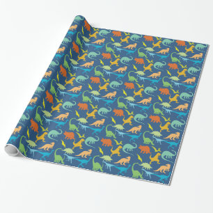Färgrikt Dinosaursmönster Presentpapper