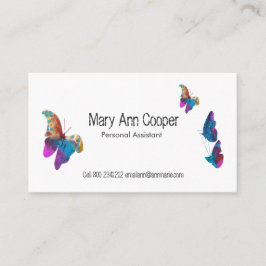 Färgrikt djurt djurliv för vattenfärgfjärilar fyrkantigt visitkort