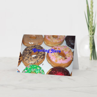 Färgrikt donutshälsningkort kort