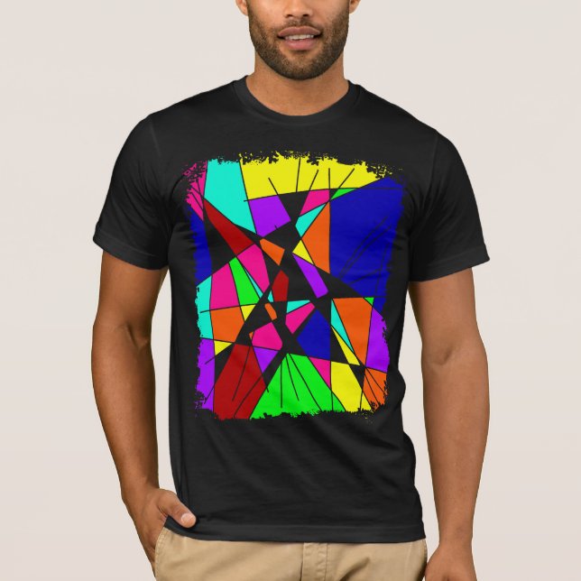 Färgrikt driva konst tee shirt (Framsida)
