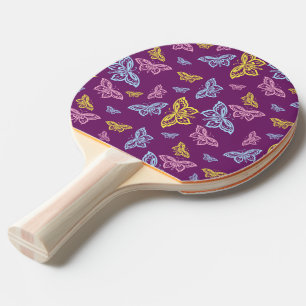 Färgrikt fjärilsmönster pingisracket
