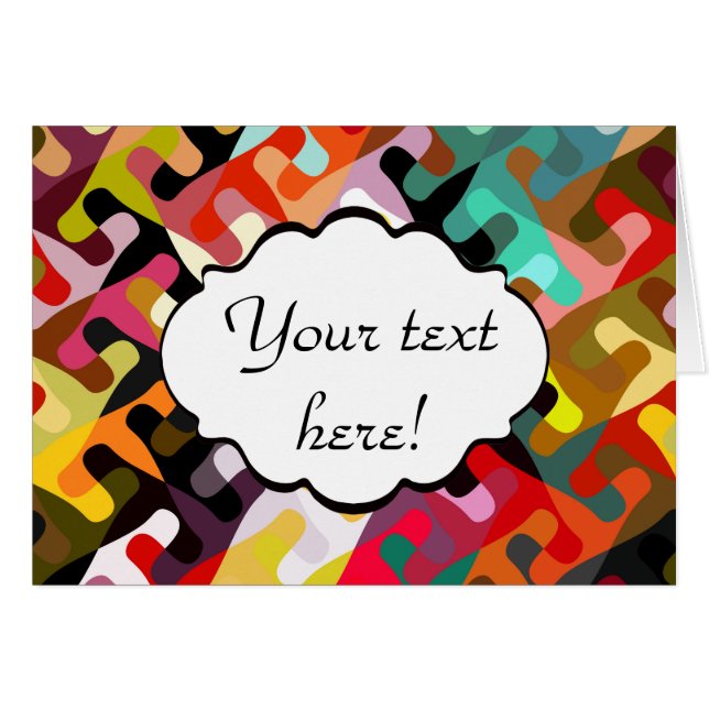 Färgrikt formar abstrakt design hälsningskort (Framsidan Horizontal)
