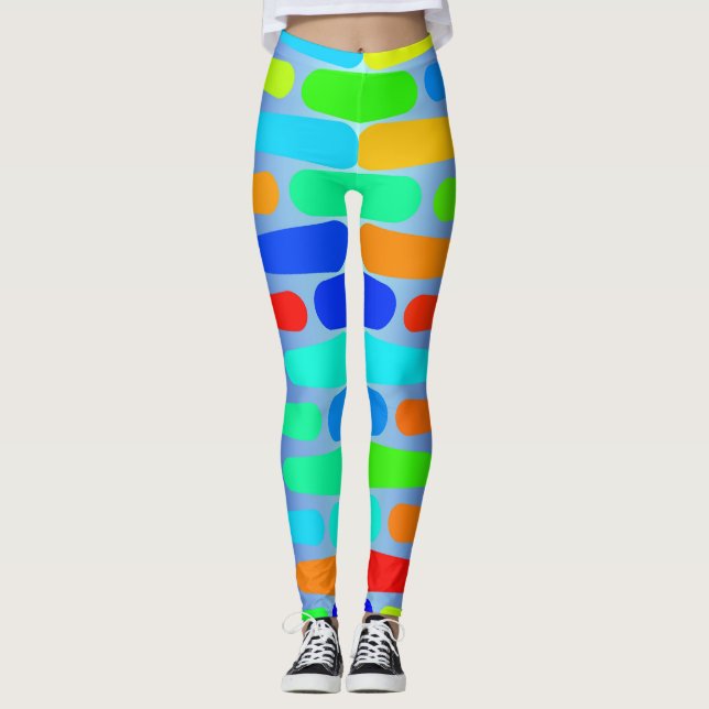 Färgrikt formar abstrakt design leggings (Framsida)