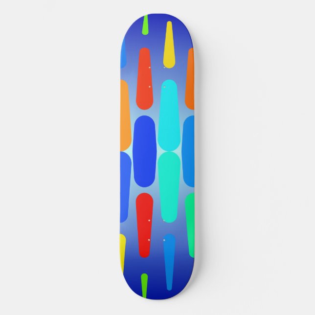 Färgrikt formar abstrakt design mini skateboard bräda 18,5 cm (Framsida)