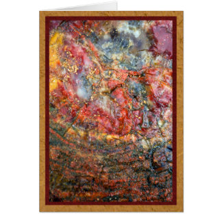 Färgrikt förstenat trä hälsningskort