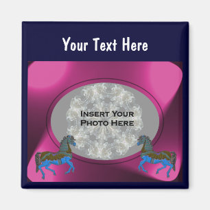 Färgrikt foto för karusellhästdesign magnet