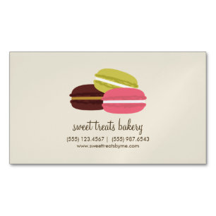 Färgrikt franskMacarons bageri Magnetiska Visitkort