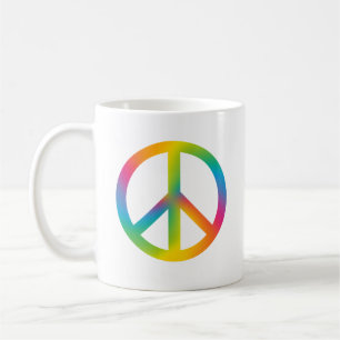 Färgrikt fredtecken kaffemugg