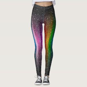 Färgrikt glitter Sparkles damasker Leggings