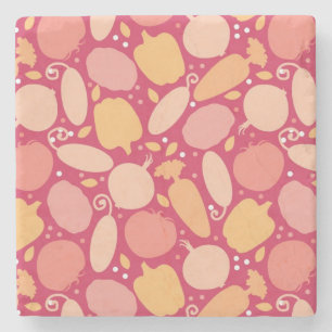 Färgrikt grönsakmönster stenunderlägg