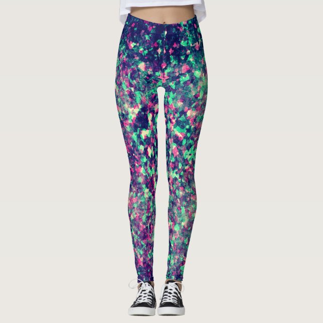 Färgrikt GrungeKaleidoscopemönster Leggings (Framsida)