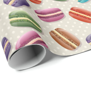 Färgrikt gulligt Macaroonsmönster Presentpapper