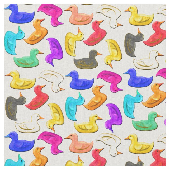 Färgrikt gummi duckar tyg (Närbild)