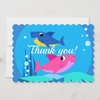 Färgrikt hajtackkort tack kort