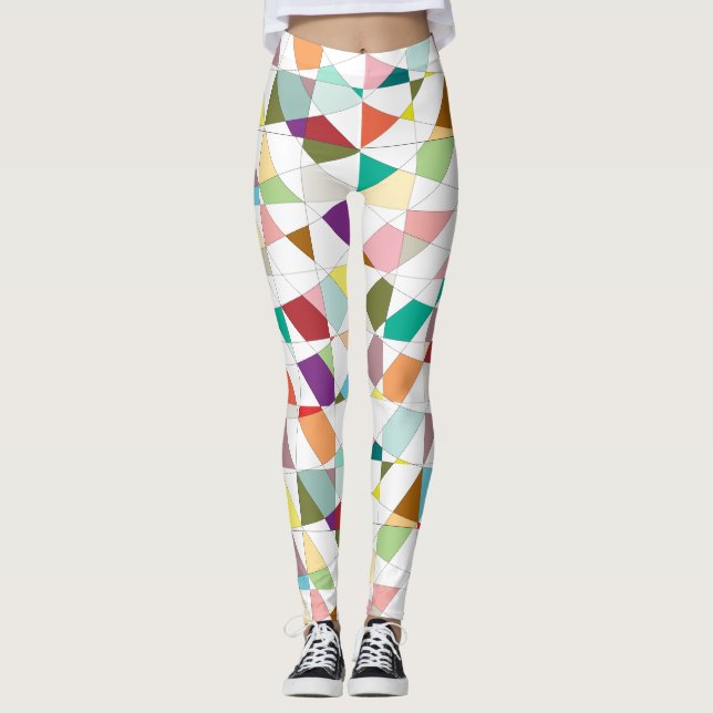 Färgrikt HarlequinTapestrymönster Leggings (Framsida)