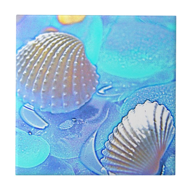 Färgrikt havsexponeringsglas kakelplatta (Framsidan)