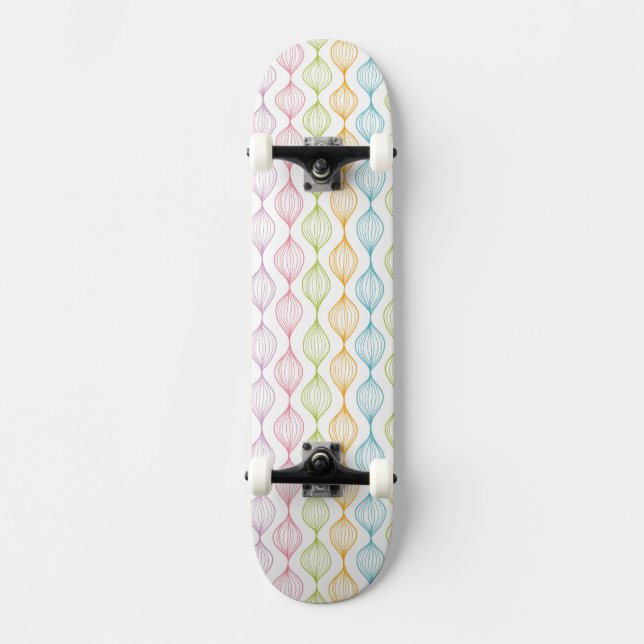 Färgrikt horisontalogeemönster skateboard bräda 19,5 cm (Framsida)