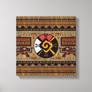 Färgrikt Hunab Ku Mayan symbol #5 Canvastryck