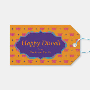 Färgrikt indiskt mönster Diwali Presentetikett