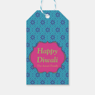 Färgrikt indiskt mönster Diwali Presentetikett