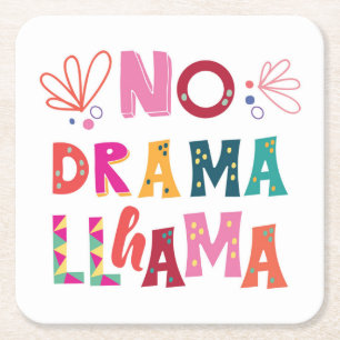 Färgrikt ingen dramaLlama Underlägg Papper Kvadrat