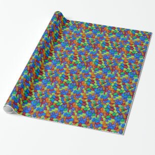 Färgrikt jellybeansmönster presentpapper
