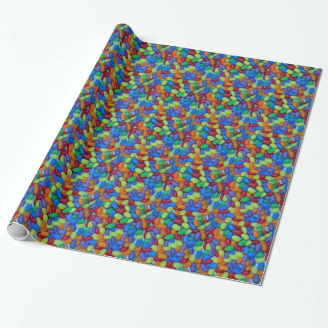 Färgrikt jellybeansmönster presentpapper (Utrullad)