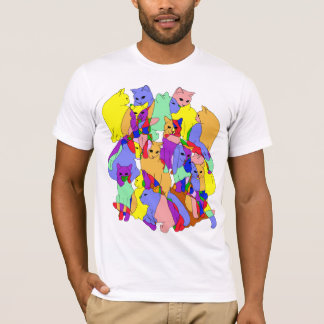 Färgrikt kattmönster t-shirt
