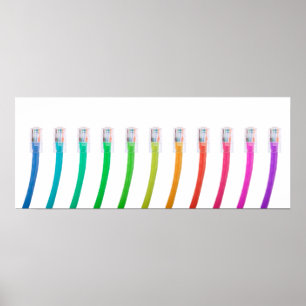 Färgrikt knyta kontakt kablar poster