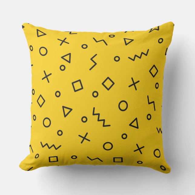 Färgrikt kudde med det memphis hipstermönster (Framsida)