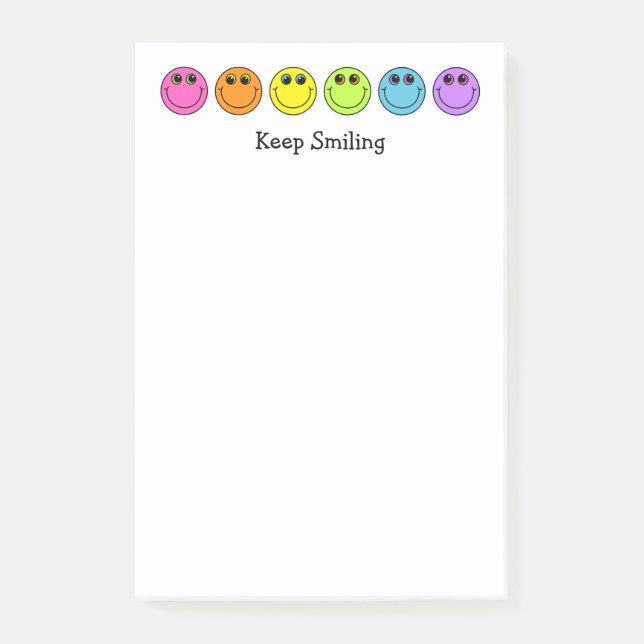 Färgrikt le för Emoji ansiktebehålla Post-it Block (Framsida)