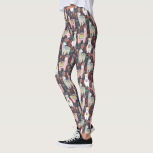 Färgrikt Llamasmönster Leggings