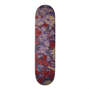 Färgrikt löv- och blommakamouflagemönster old school skateboard bräda 18 cm