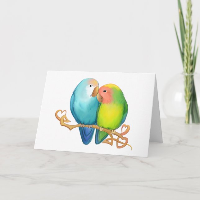 Färgrikt Lovebirdshälsningkort Kort (Framsida)