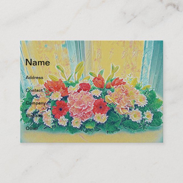 Färgrikt måla för blommor visitkort (Framsida)
