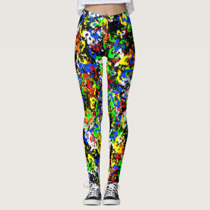 Färgrikt måla Splatterkvinna damasker Leggings