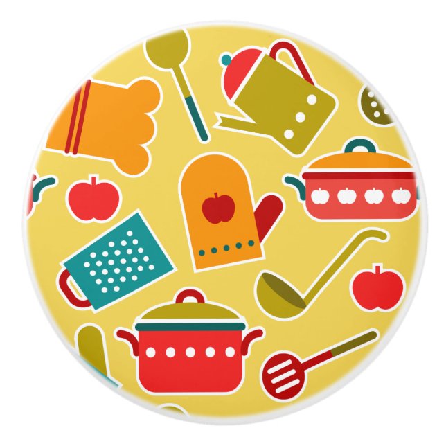 Färgrikt mönster av kökutensils knopp (Framsidan)