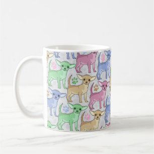 Färgrikt mönster för Chihuahuaälskare Kaffemugg