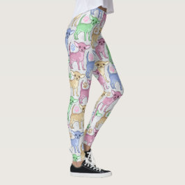 Färgrikt mönster för Chihuahuaälskare Leggings