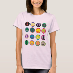 Färgrikt mönster för Hippy fredstecken60-tal T Shirt
