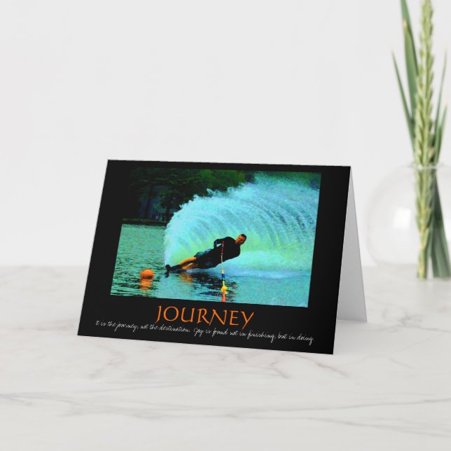 (Färgrikt) motivational kort för Waterskiing, (Framsida)