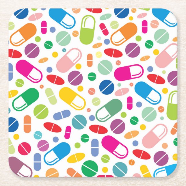 Färgrikt neondrogmönster underlägg papper kvadrat (Framsidan)