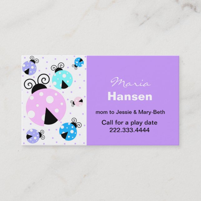 Färgrikt nyckelpigamammakort (Framsida)