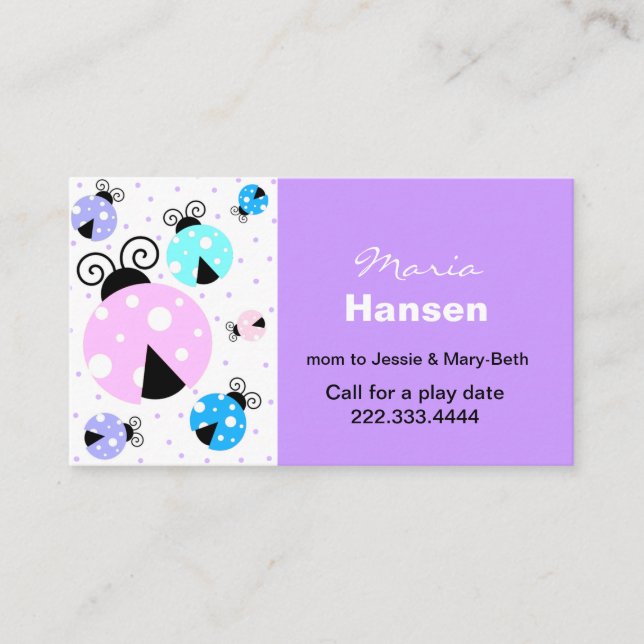 Färgrikt nyckelpigamammakort (Framsida)