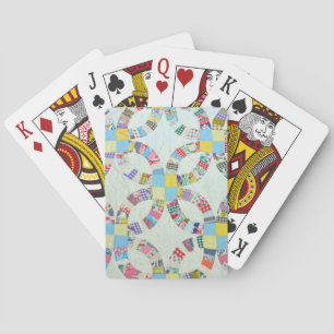 Färgrikt patchworktäcke casinokort