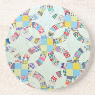 Färgrikt patchworktäcke underlägg