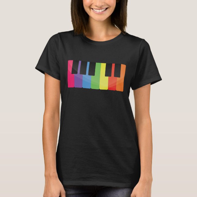 Färgrikt piano t-shirt (Framsida)