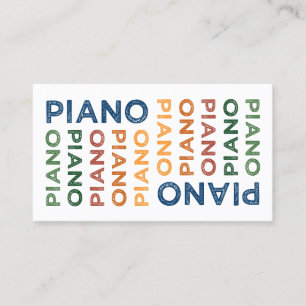 Färgrikt piano visitkort