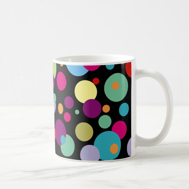 Färgrikt polka dotsmönster kaffemugg (Höger)